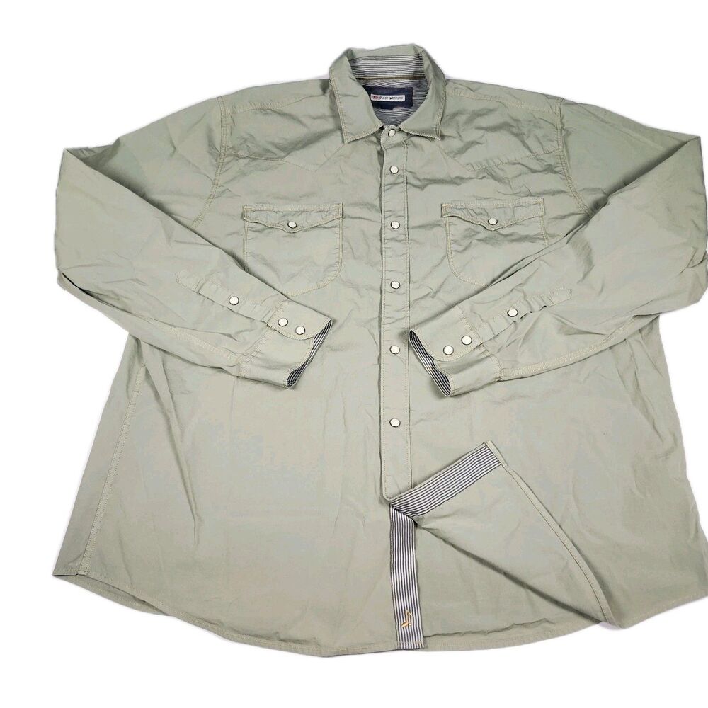 32 Bar Blues Shirt Men‎ XL Geen Pearl Snap Western Rodeo Cowboy